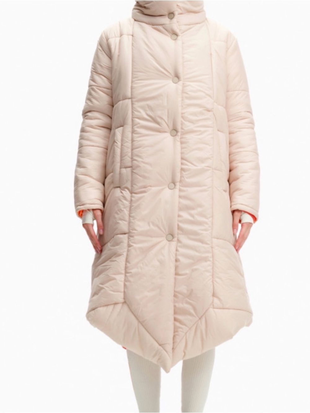 VDR VIADELLEROSE Women's Beige Long Puffer Coat Insulated Size M